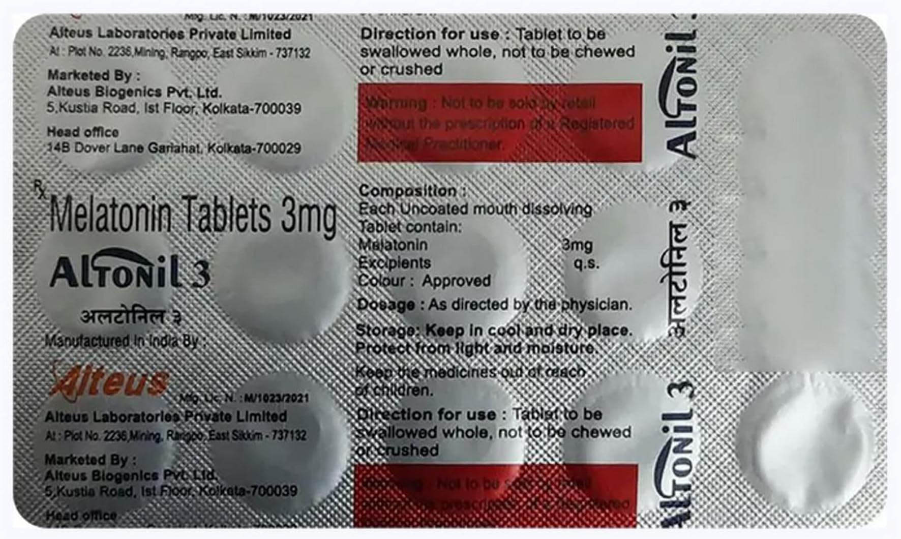 ALTONIL 3MG MD - Strip of 15 Tablets