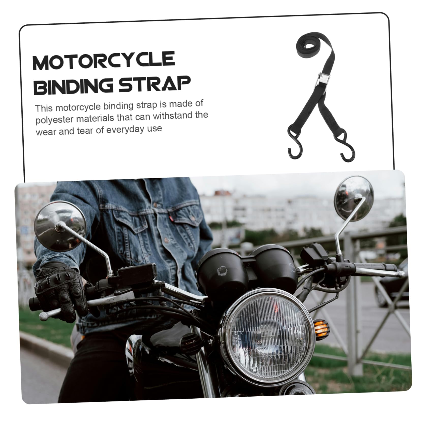 OUNONA Polyester Spanngurte Einfach zu Bedienen 2 Stück für Roller und Motorrad Schwarz zum Sicheren Befestigen von Gepäck und E-bikes Geeignet