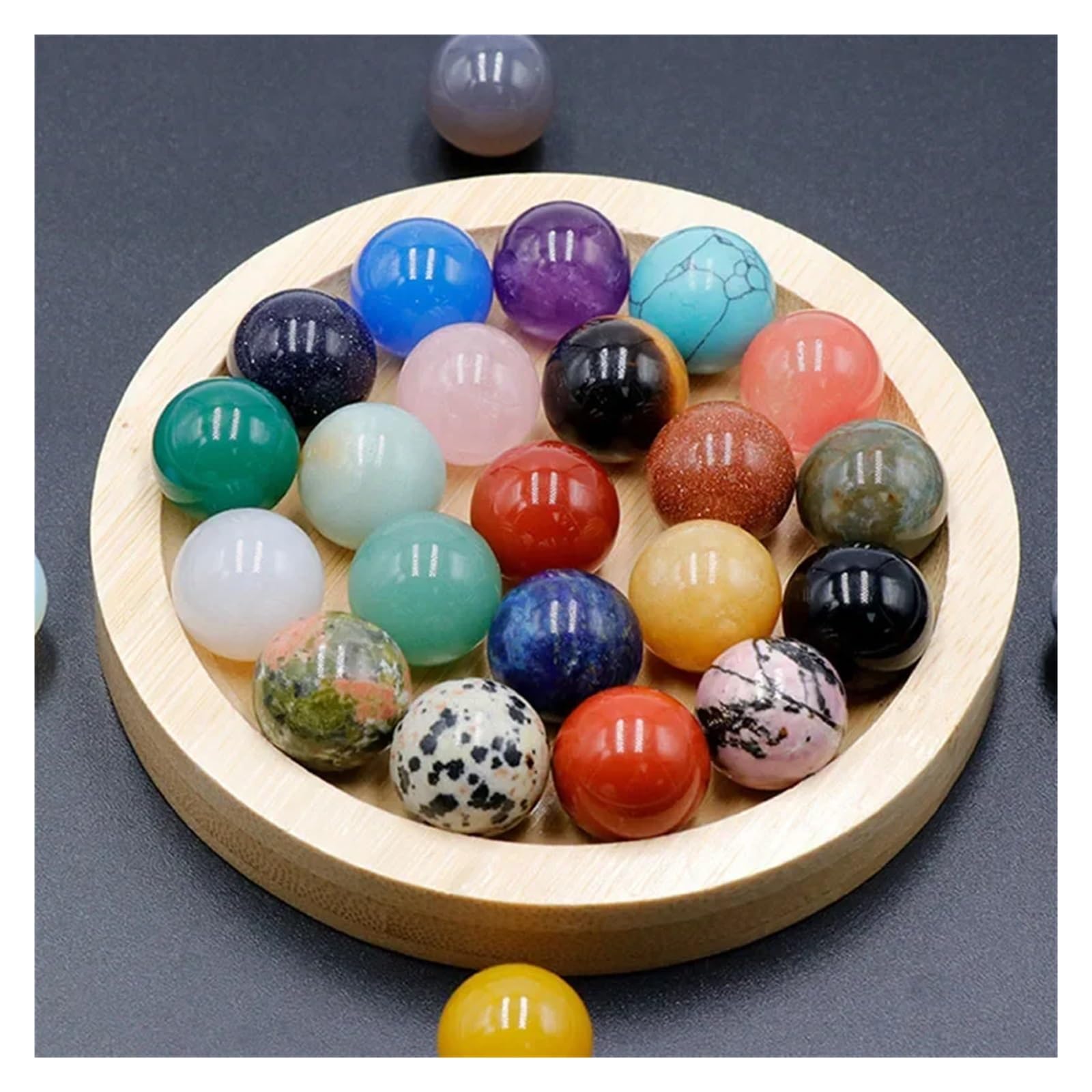 Substrato Naturale in Quarzo per acquari, Ghiaia for Acquario 16mm Pietra Agata Pietra preziosa Sfera di Cristallo Multicolor 5 pz(Color 11,10pcs)