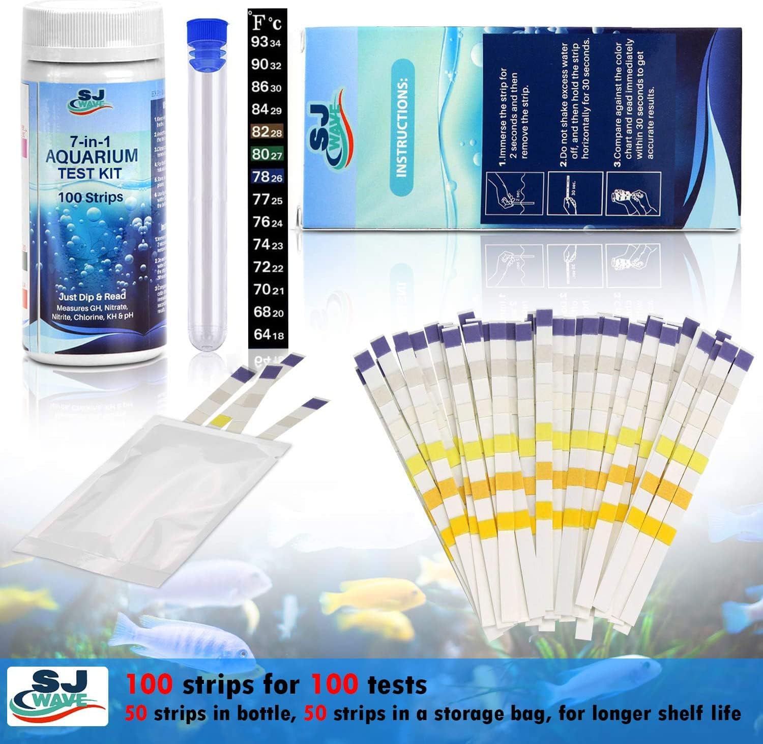 Buy SJ WAVE 7 in 1 Aquarium Test Kit for Freshwater Aquarium Fast