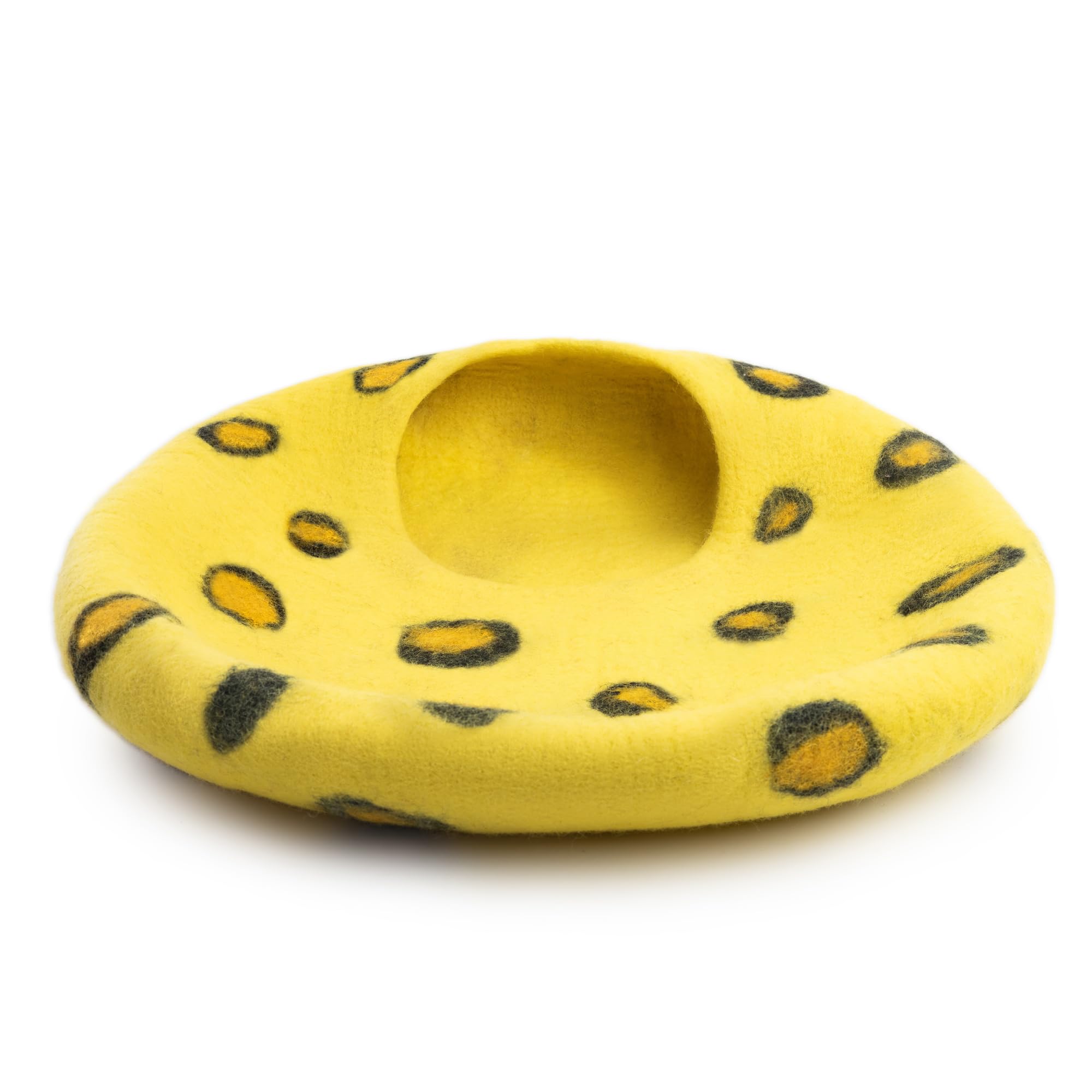 Woolygon Niche Pliable en Laine mérinos pour Chat d'intérieur – Enclos en Feutre de qualité supérieure pour Un Confort Ultime et Confortable (guépard)