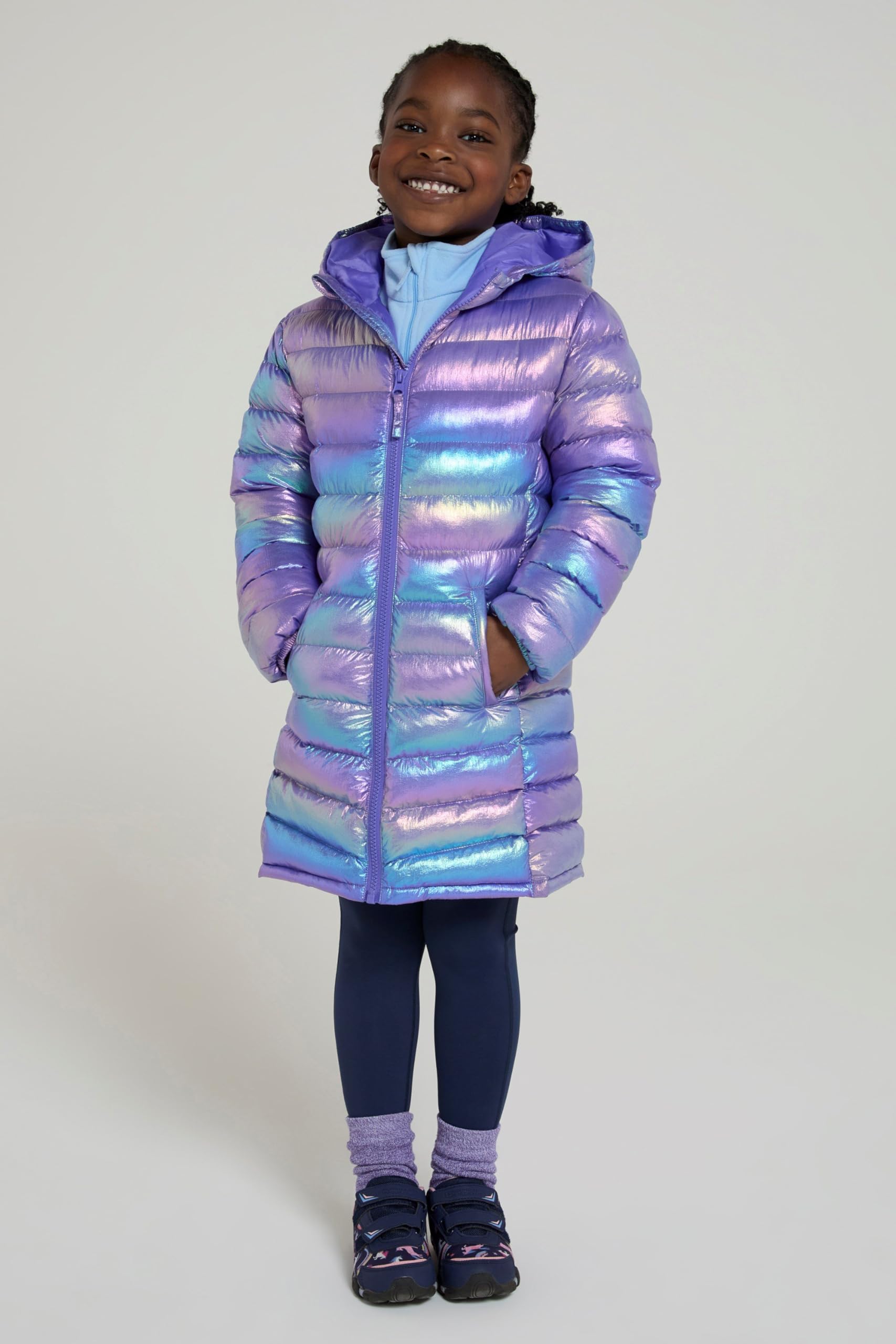Mountain Warehouse Doudoune rembourrée Longue Florence pour Enfant - Capuche, Manteau léger, Doux, Chaud et isolé - pour Voyage et activités extérieures en Hiver Rose 11-12 Ans