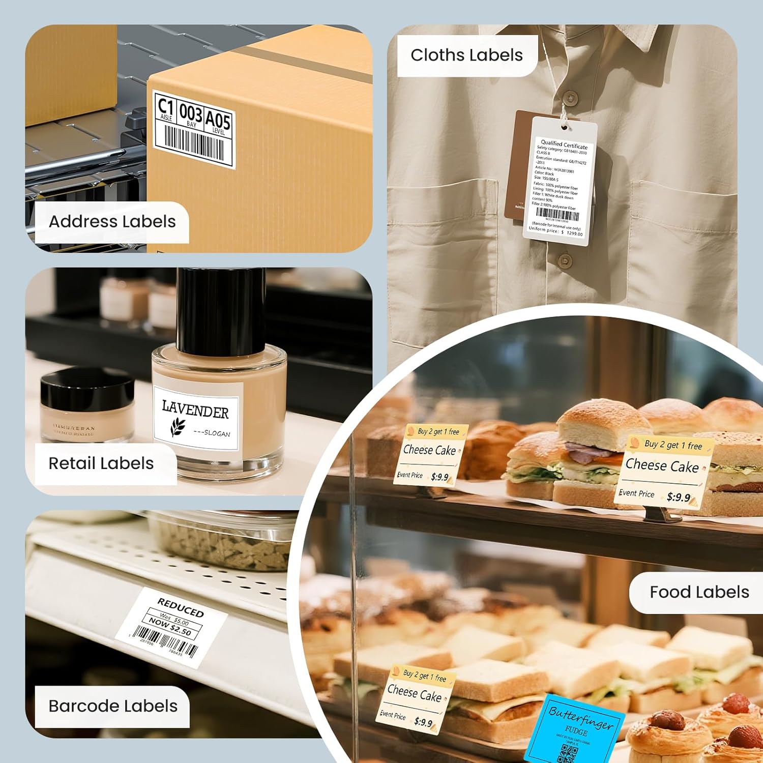 CLABEL Desk Bluetooth Barcode Label Printer: 221D Label Maker with Direct Thermal Printing, 2 Inch Print Width for Barcodes Address Office Warehouse with 1 Roll Label - Image 6