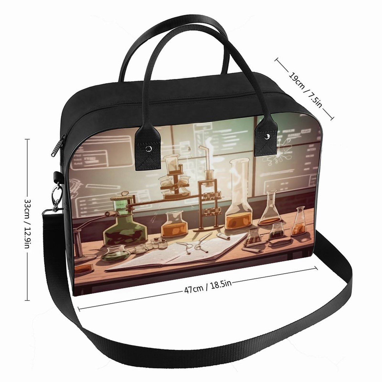 Chemistry Lab Laptop Tote Bag Casual Travel Handbag Multi Pocket Shoulder Bags for Work Travel
