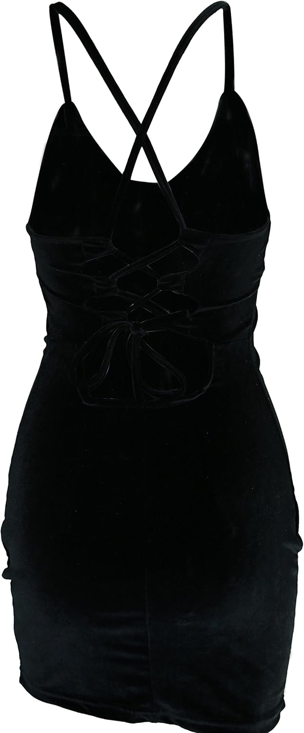 Zyyfly Doramode Women Sexy Club Dress Sleeveless Backless Velvet Mini Clothes Body Tight Dresses