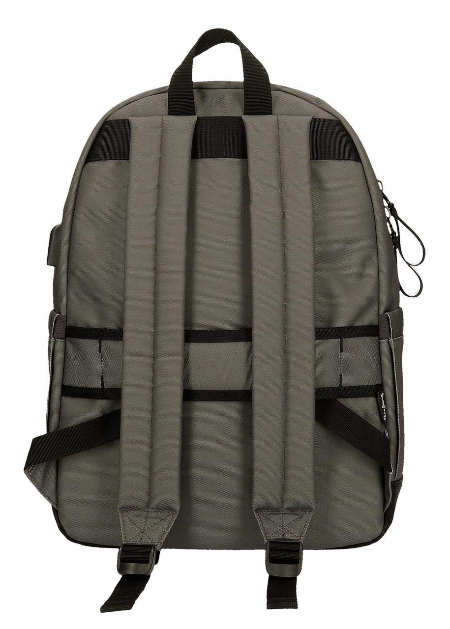 Pepe Jeans Village Mochila para Portátil 15,6" Gris 32x44x15 cms Poliéster y PU 21.12L