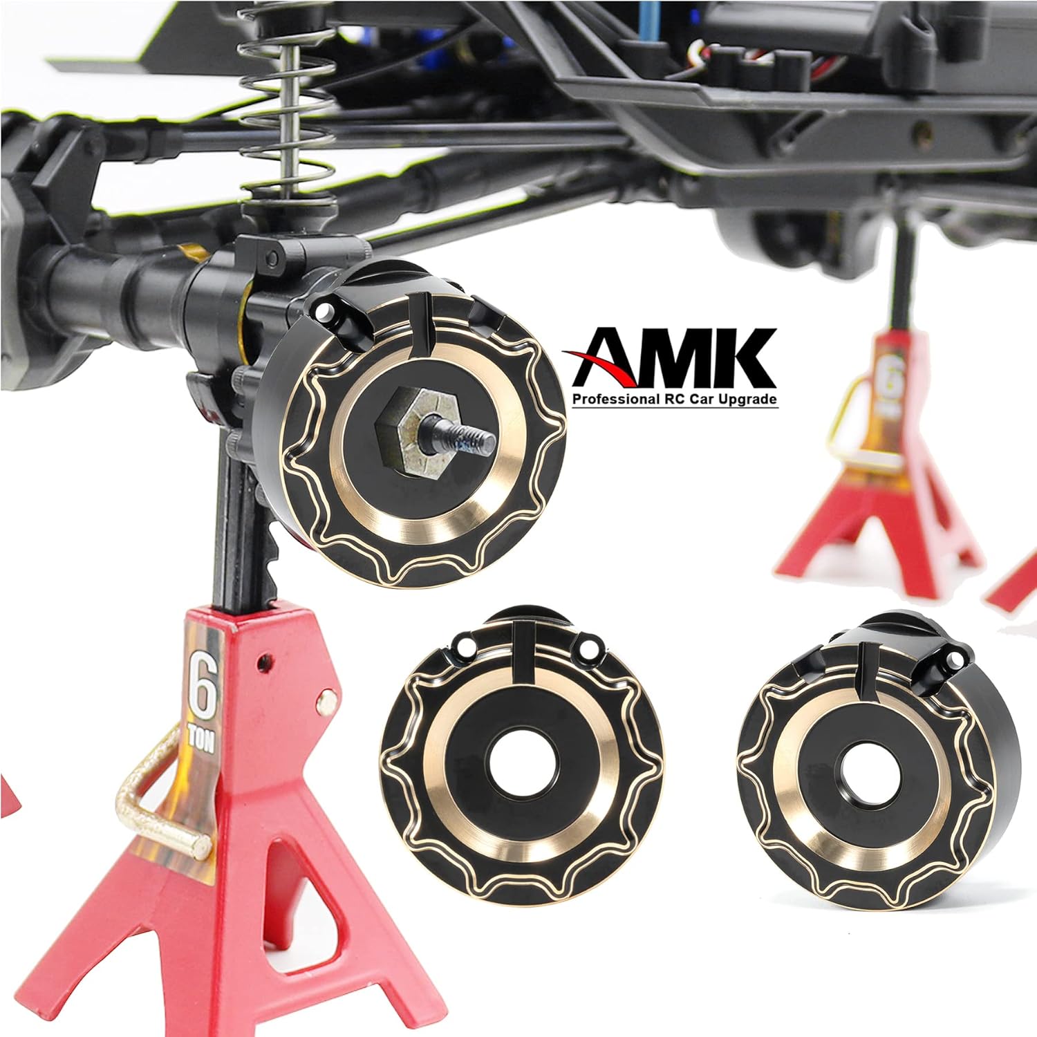 TRX4 Brass C-Hubs Caster Blocks Diff Cover Brass Front Axle Counter Weight for 1/10 RC Crawler TRX6 TRX4 Upgrade Parts (A 4-in-1)