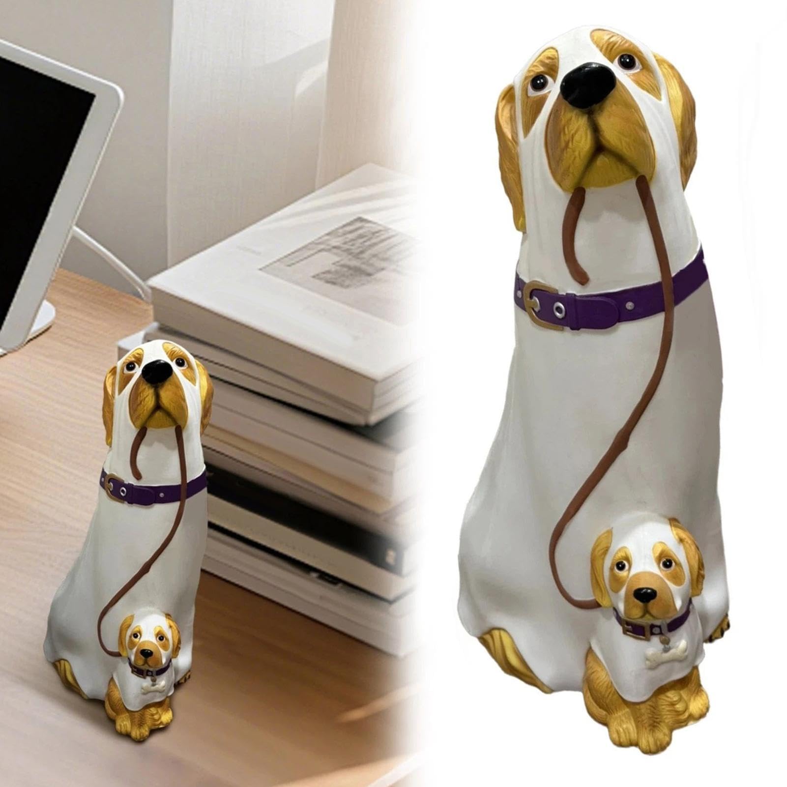 Statuetta di cane in resina, realistica, carina, divertente, decorazione in