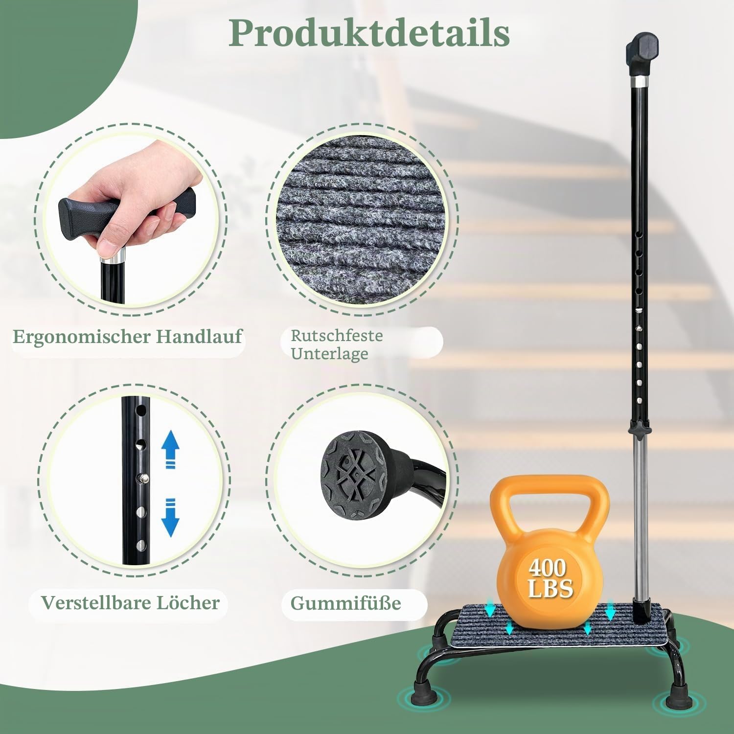 Halbe Stufe Treppenlifts Hilfe Treppensteigen Stock Senioren Balance Walking Sticks 4 Zinken Quad Base Sitz Einstellbare Helfer Ältere Menschen