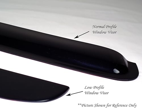 Miniatura 4 de TuningPros LP-462 Deflector de visera de ventana de perfil bajo, protector de lluvia, humo oscuro, juego de 4 piezas