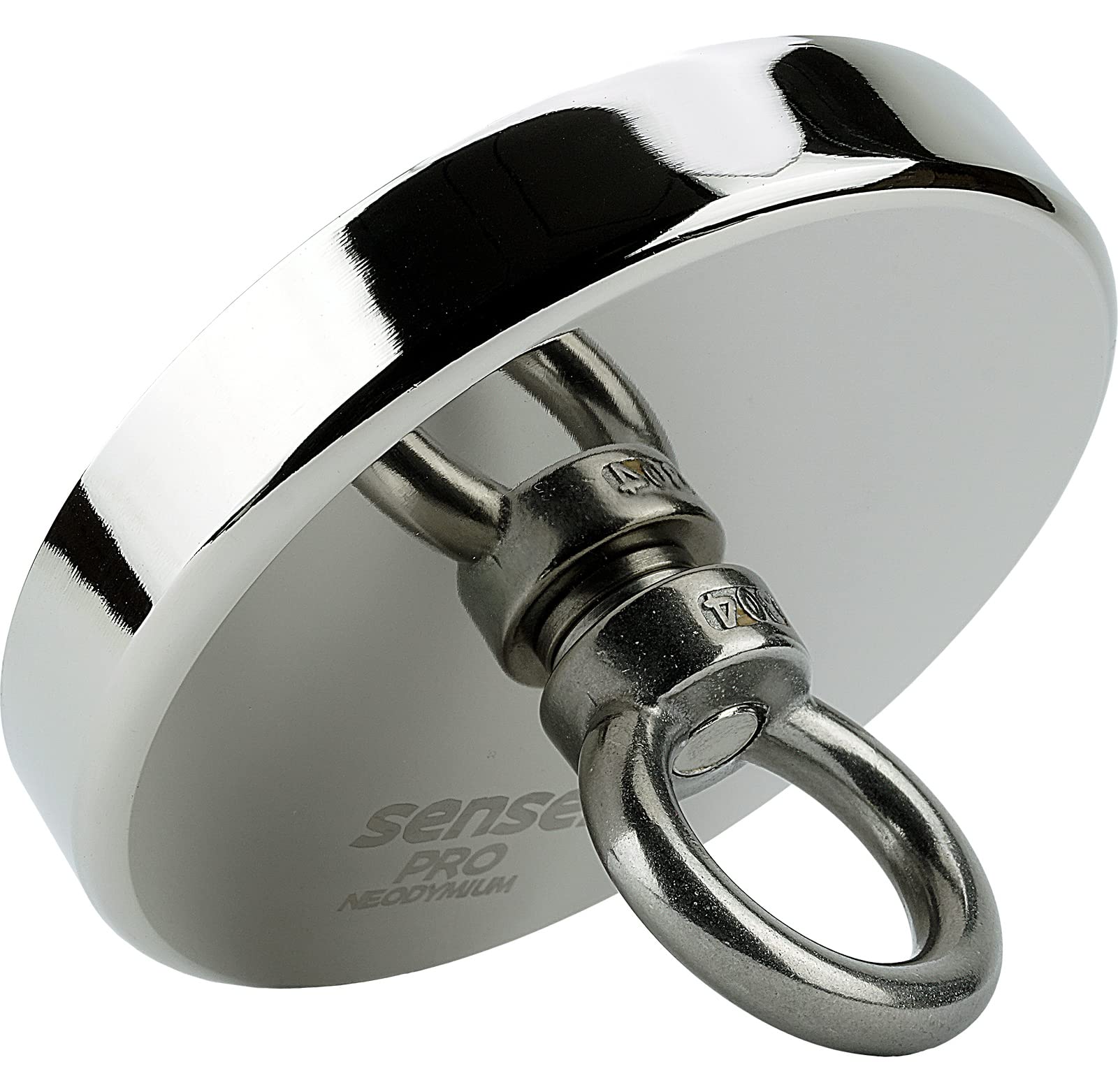 SENSEI® Magnete al Neodimio Potente – 600 kg di Forza, Ø 120 mm – Super Forte Calamita con Dado ad Occhiello da Pesca Magnetica, Uso Industriale, Casa, Officina e Sollevamento