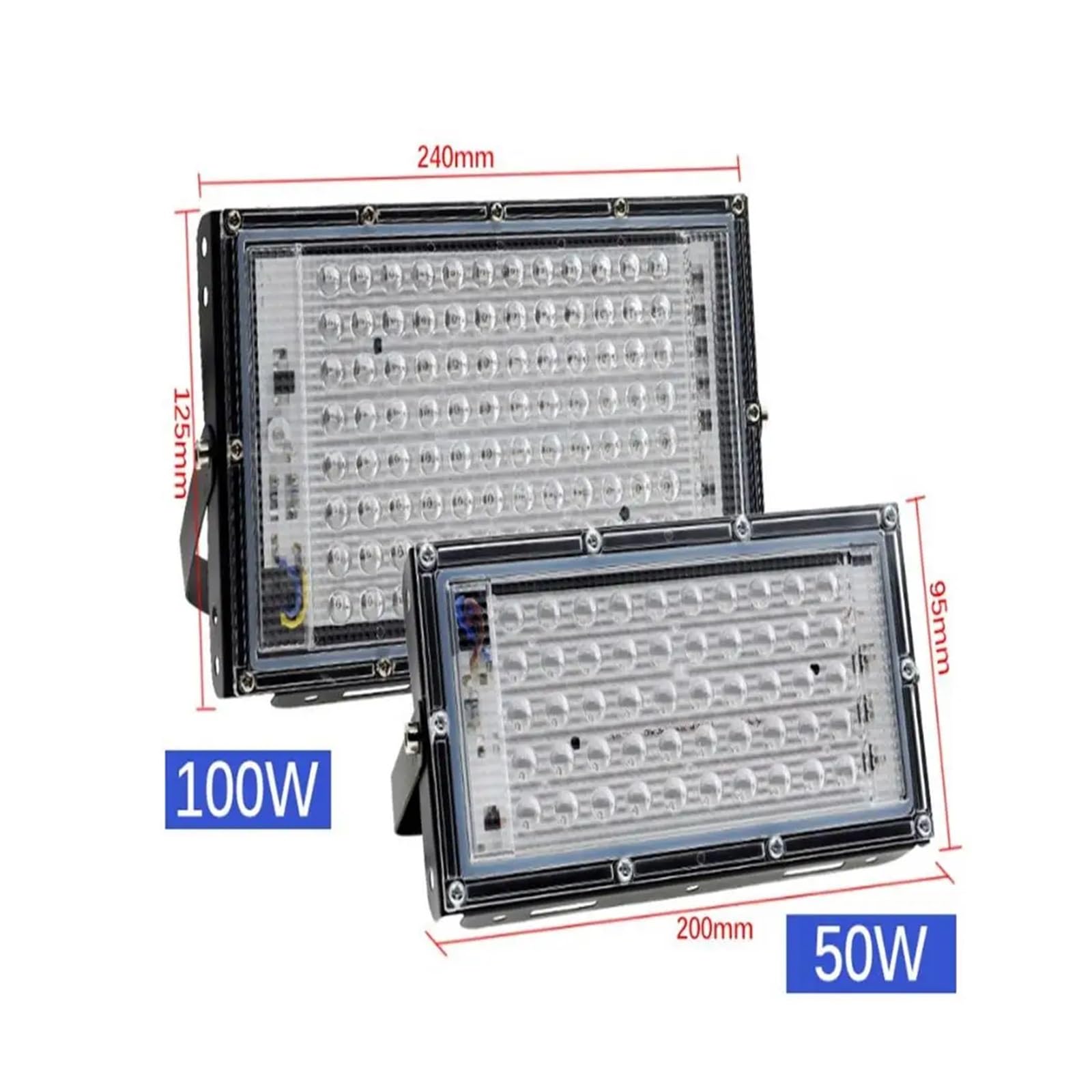 Lampe UV LED À Lar Faisceau, Lumière Noire, Étanche IP65, 395-400nm, UVA, For Éclaira De Scène, Décor D'halloween, 50W, 100W(300W)