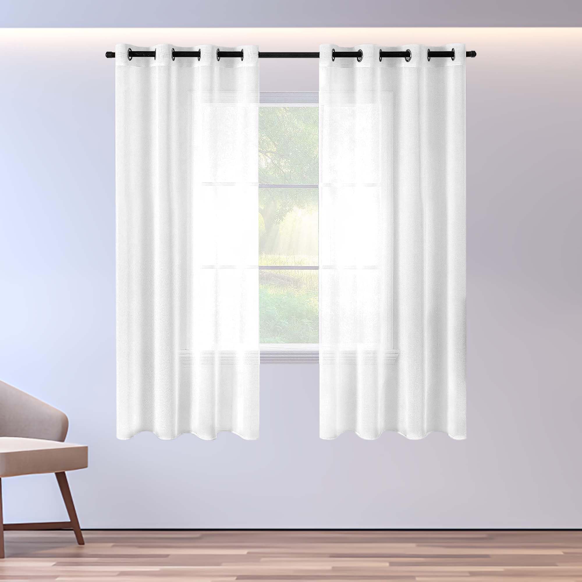 Voilages 360x330 rideaux blancs œillets pour salon et cuisine