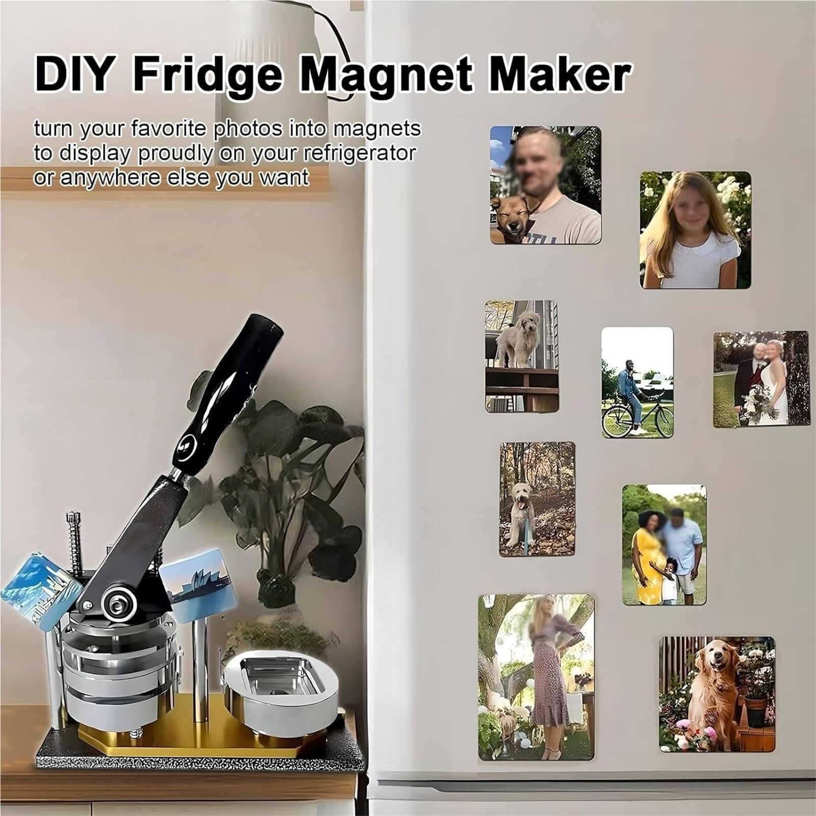 Zegar światowy wiele stref czasowych 50 * 50mm Magnetyczna maszyna do produkcji odznak na lodówkę, profesjonalna metalowa maszyna do produkcji odznak, z obcinaczem do papieru + 100 sztuk materiałów, d