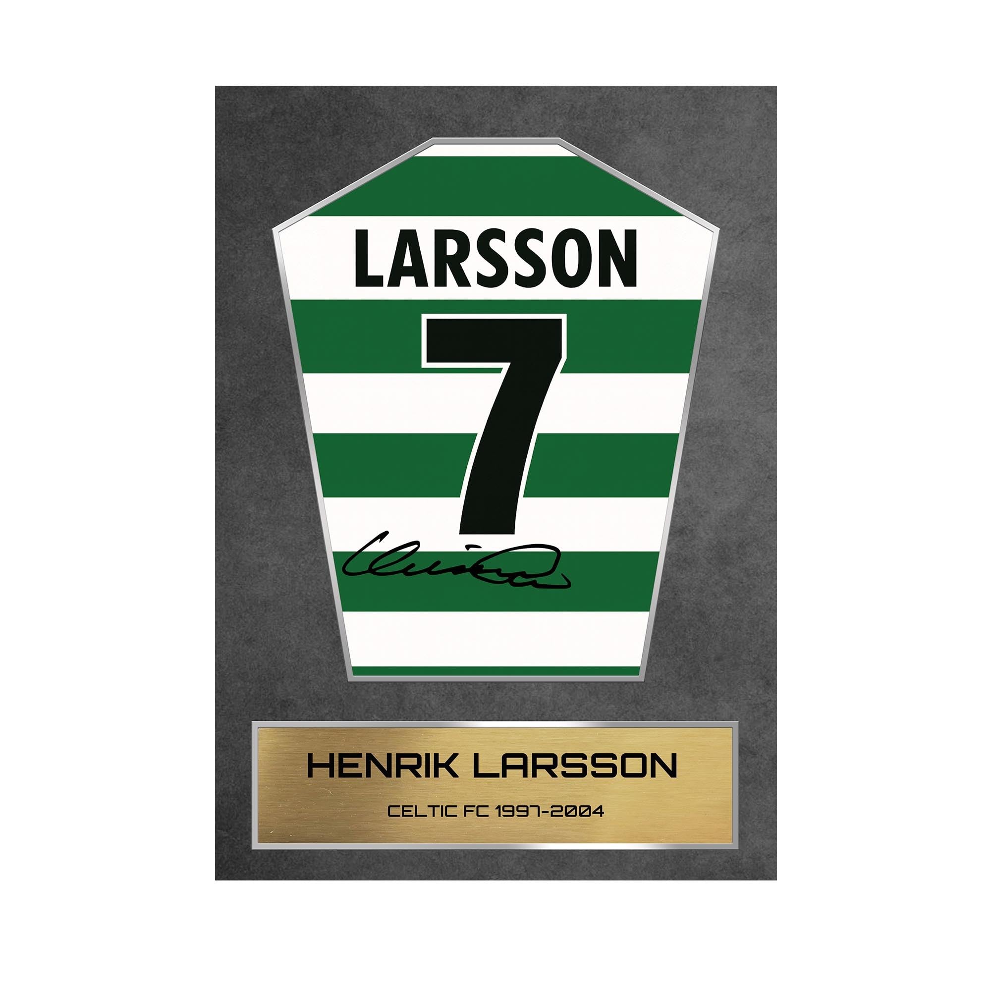 Henrik Larsson Celtic Shirt Display Framed - Autograph Print Football Memorabilia A4 Unframed