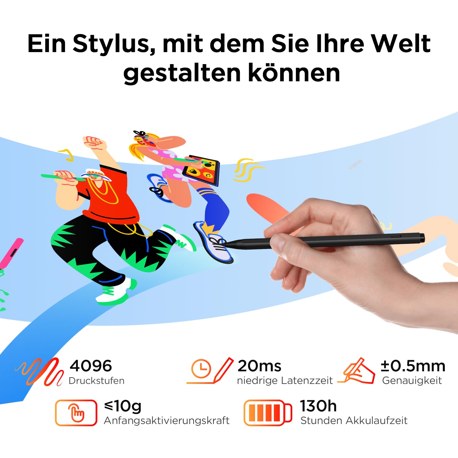 Ugee UT2 Fun Drawing Pad Standalone No Computer Needed mit 10,36 Zoll 2K Display und NanoMatte Finish, tragbares Tablet mit U-Pencil