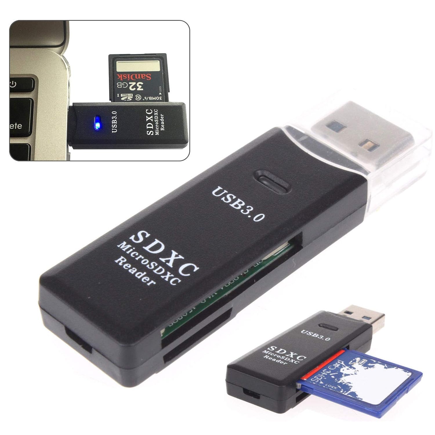 USB 3.0 Multi Card Reader for SDXC, SDHC, SD, MMC, RSMMC, Micro SDXC