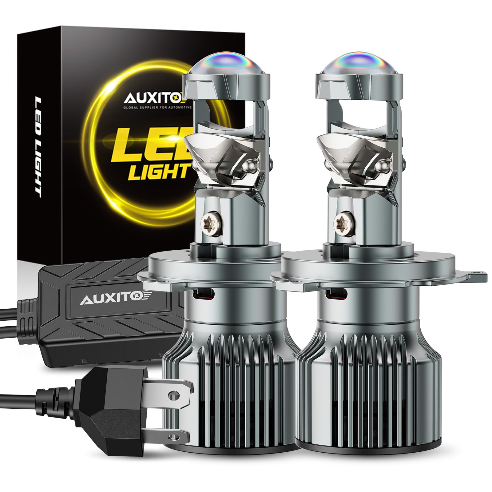 AUXITO 9003 LED Bulb, 80000LM Brightness 6500K White, Plug-N-Play, 60000+ Hour Lifespan, Canbus Ready, 99% Compatibility, 2PCS