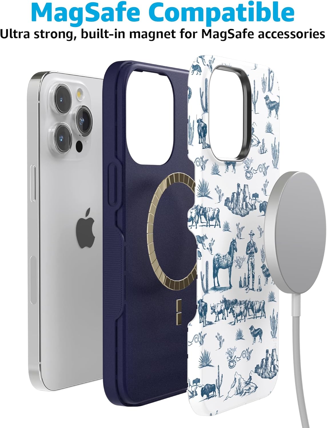Casely iPhone 15 Pro Case | Wild West Adventure | Desert | Bold Protective Design | Compatible with MagSafe