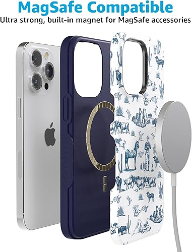 Vista 910 de Casely Funda para iPhone 15 Pro Jardín Secreto Flores mixtas Funda atrevida Compatible con MagSafe y botón de acción Jardín Secreto Floral