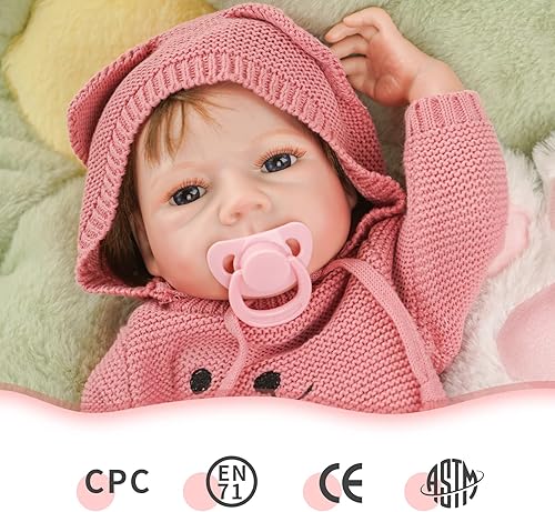 Miniatura 7 de Muñecas de bebé Reborn de vinilo realista de 18 pulgadas, muñecas de bebé Reborn realistas de silicona con kit de alimentación, juego de caja de