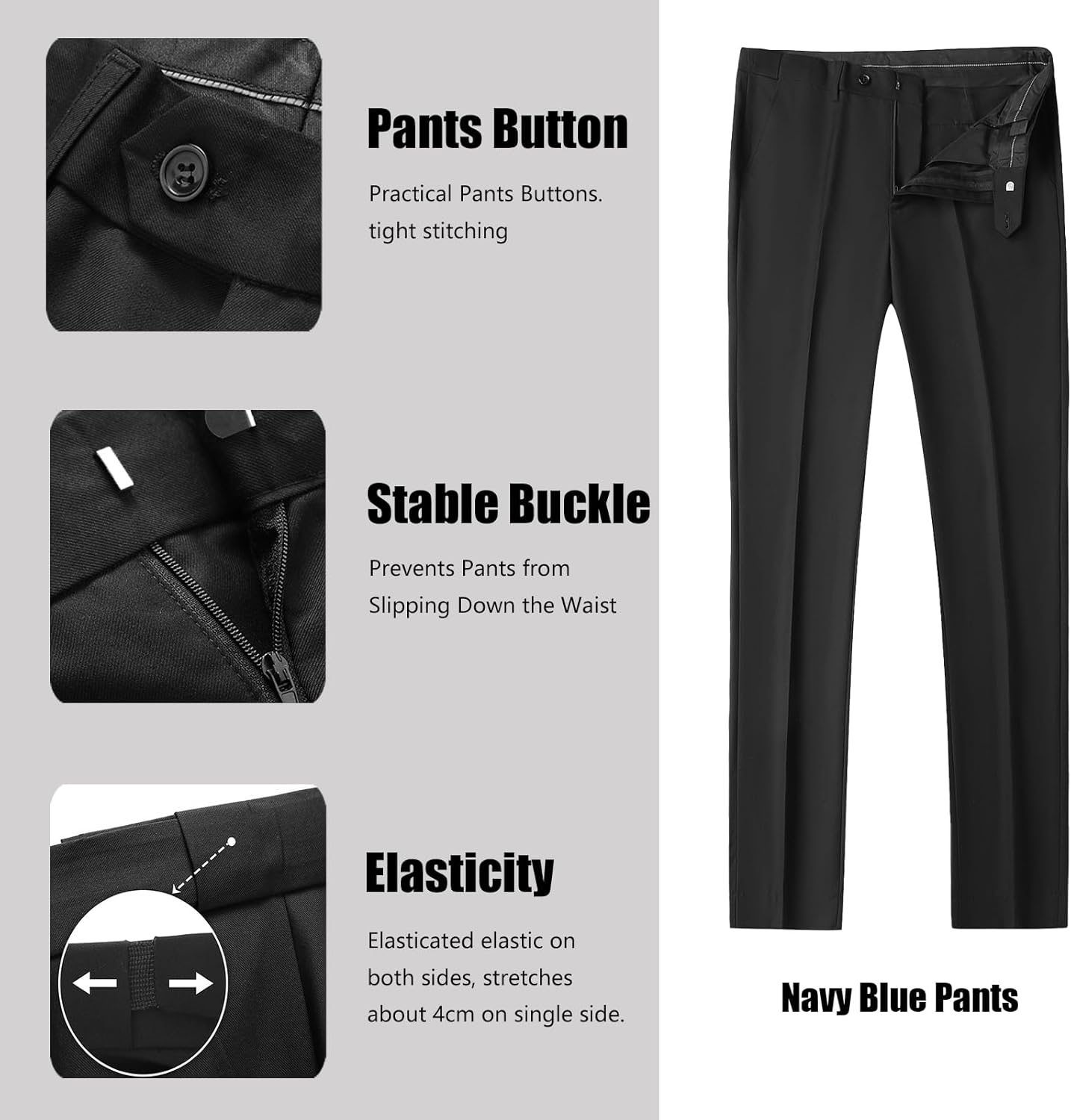 Rogers & Morris Men Tuxedo 4 Pieces Set Tail Coat Mess Jacket Style Serie Solid Black - Image 5