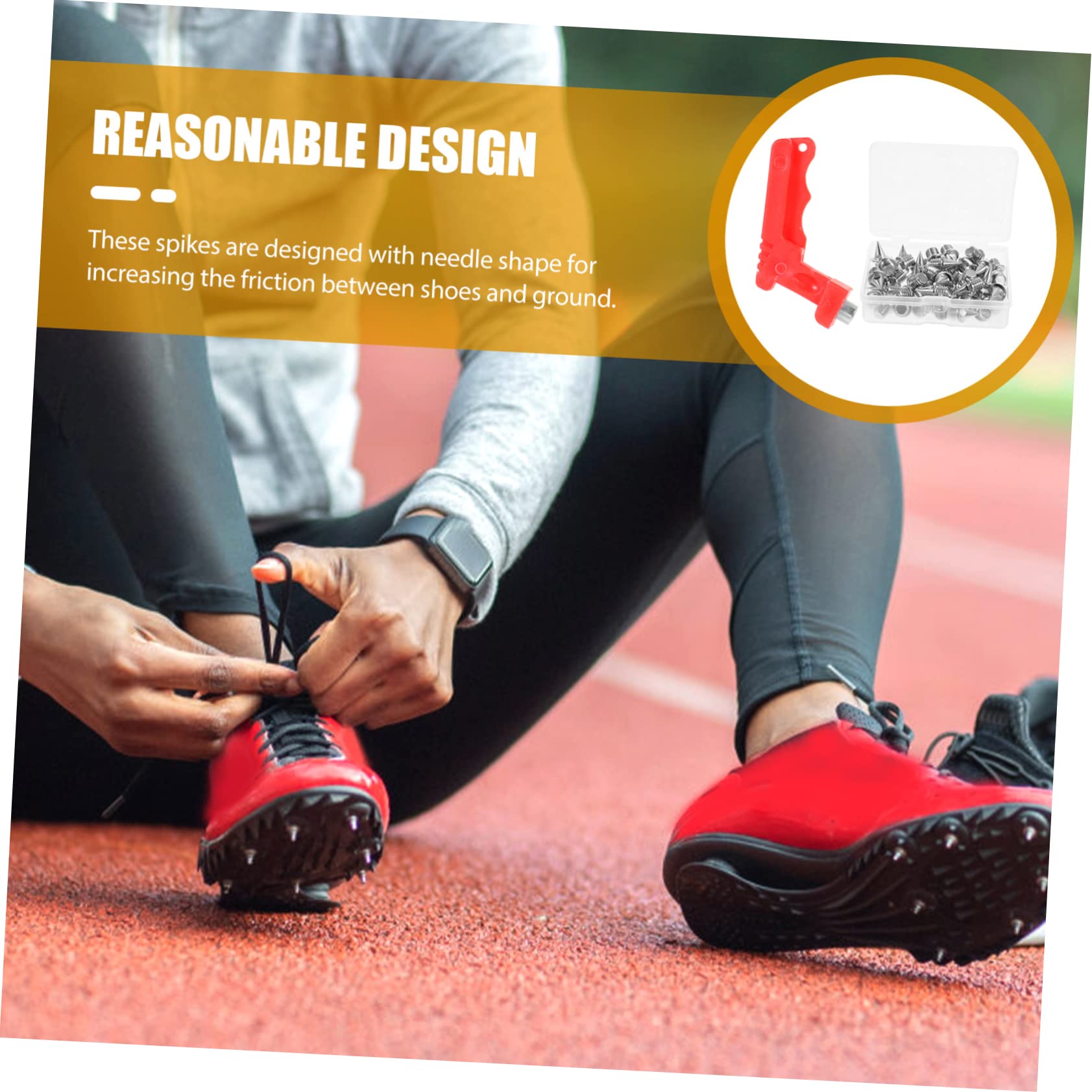 HANABASS 2sets Track Spikes Kit Steel Running Spikes with Wrench for Easy Installation Track Shoes Replacement -Resistant Performance for Athletes
