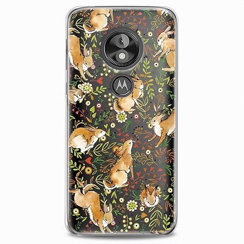 Miniatura 7 de Funda de TPU compatible con Motorola G9 G8 Plus G7 E20 P40 Z4 Edge 20 G22 Stylus Animal Green Rabbit Floral Kid Slim Fit Patrón lindo diseño de