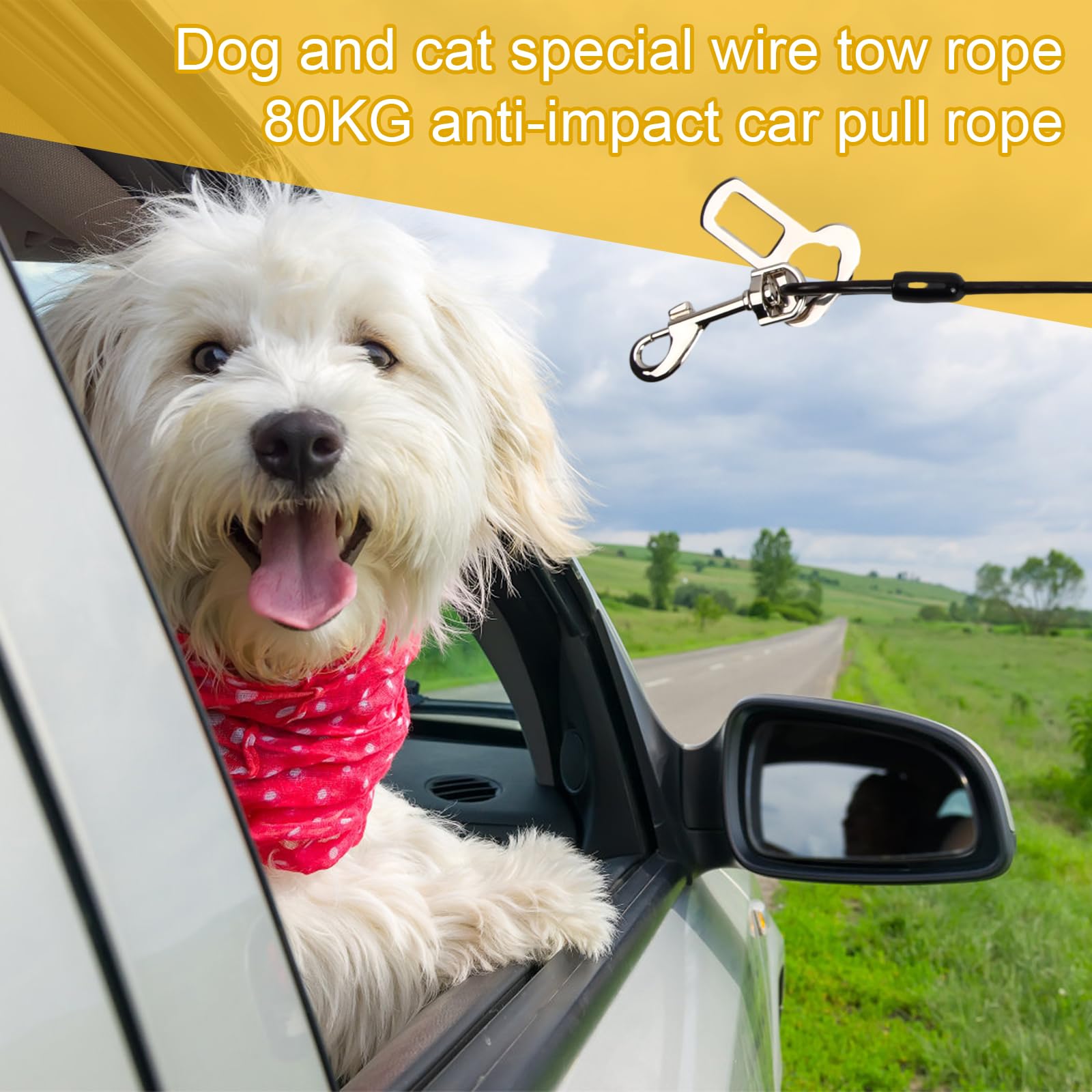 Cintura Di Sicurezza Per Cani In Cavo D'Acciaio - Anti Strappo E Morditura Per Auto, 3 Misure - Foto 14