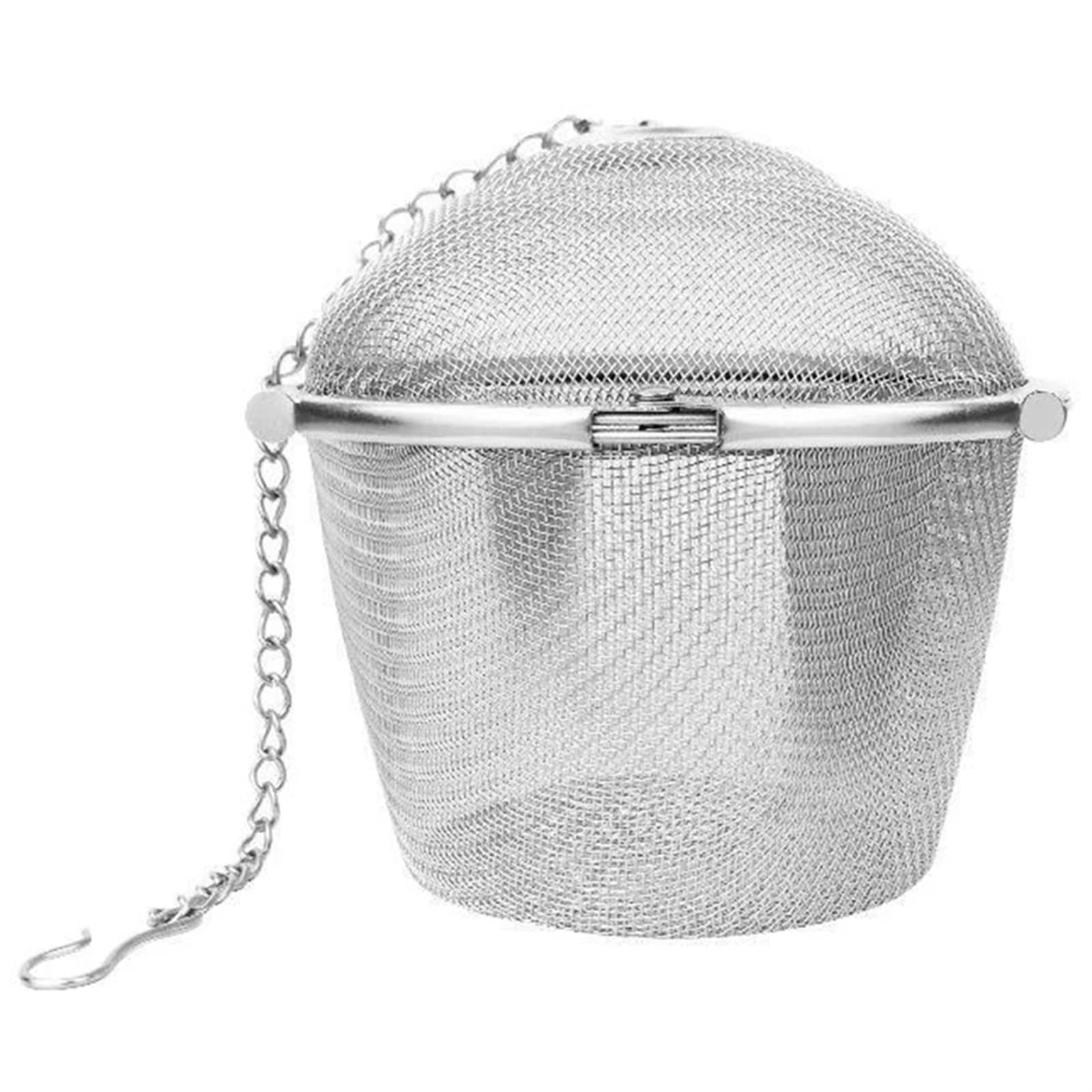 Tamiz para harina, 1 colador de harina, bola hierbas, té y especias, duradero, plateado, reutilizable, malla inoxidable, for tetera con cierre(6.5x6.5cm)