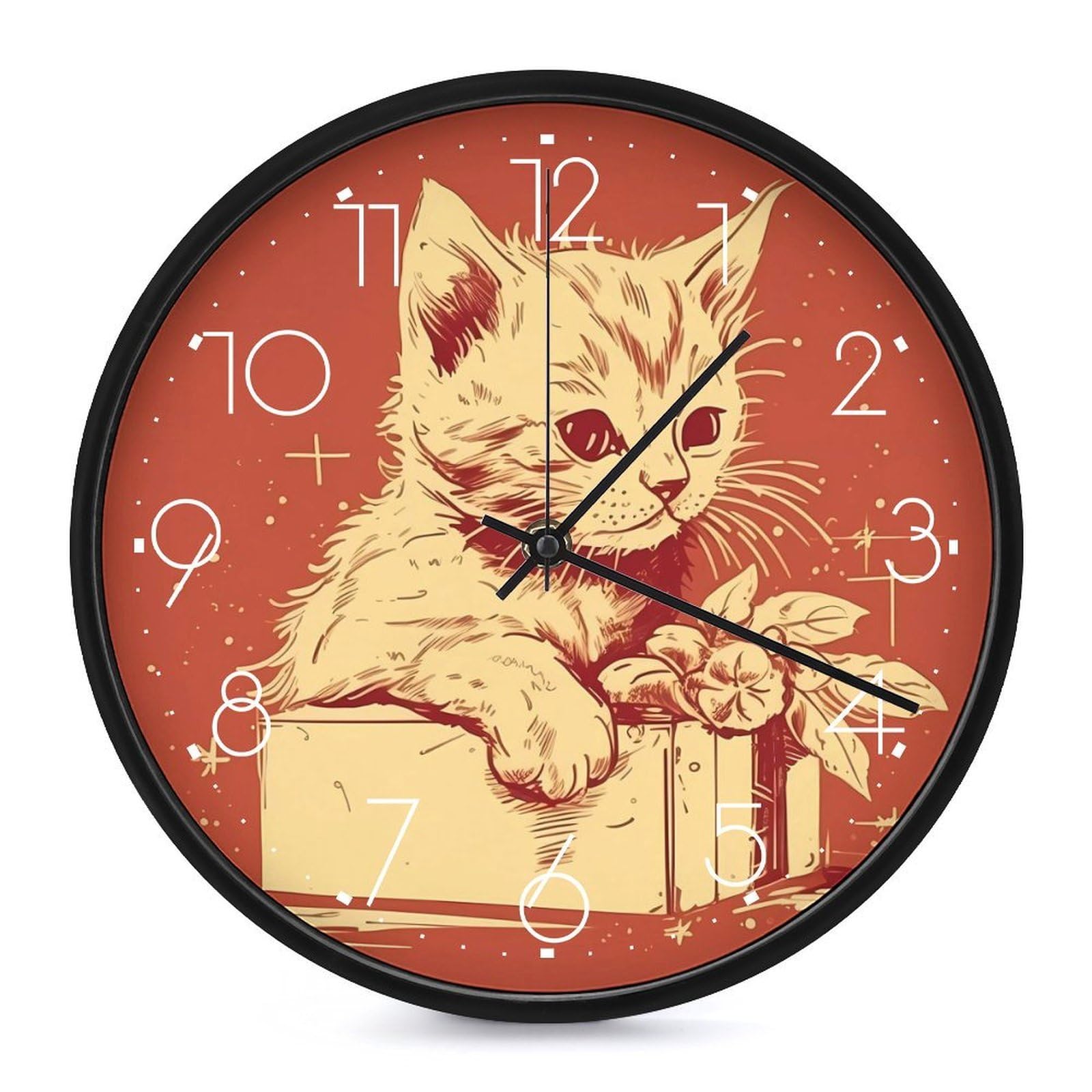 Horloge murale pour chambre et salon avec grands chiffres arabes lisibles