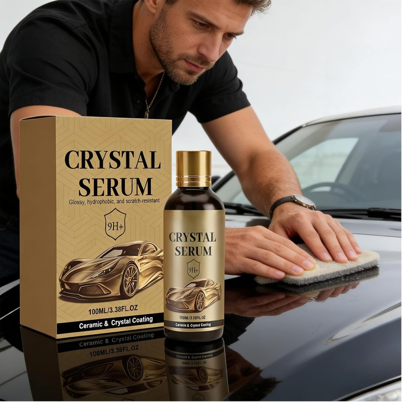 Ceramic Car Coating Kit - Kryształowe Serum, 9H Hardness High Gloss Auto Detailing DIY Coating, do ochrony lakieru samochodowego, agenta szybkiego efektu powłoki do lakieru, szkła i koła