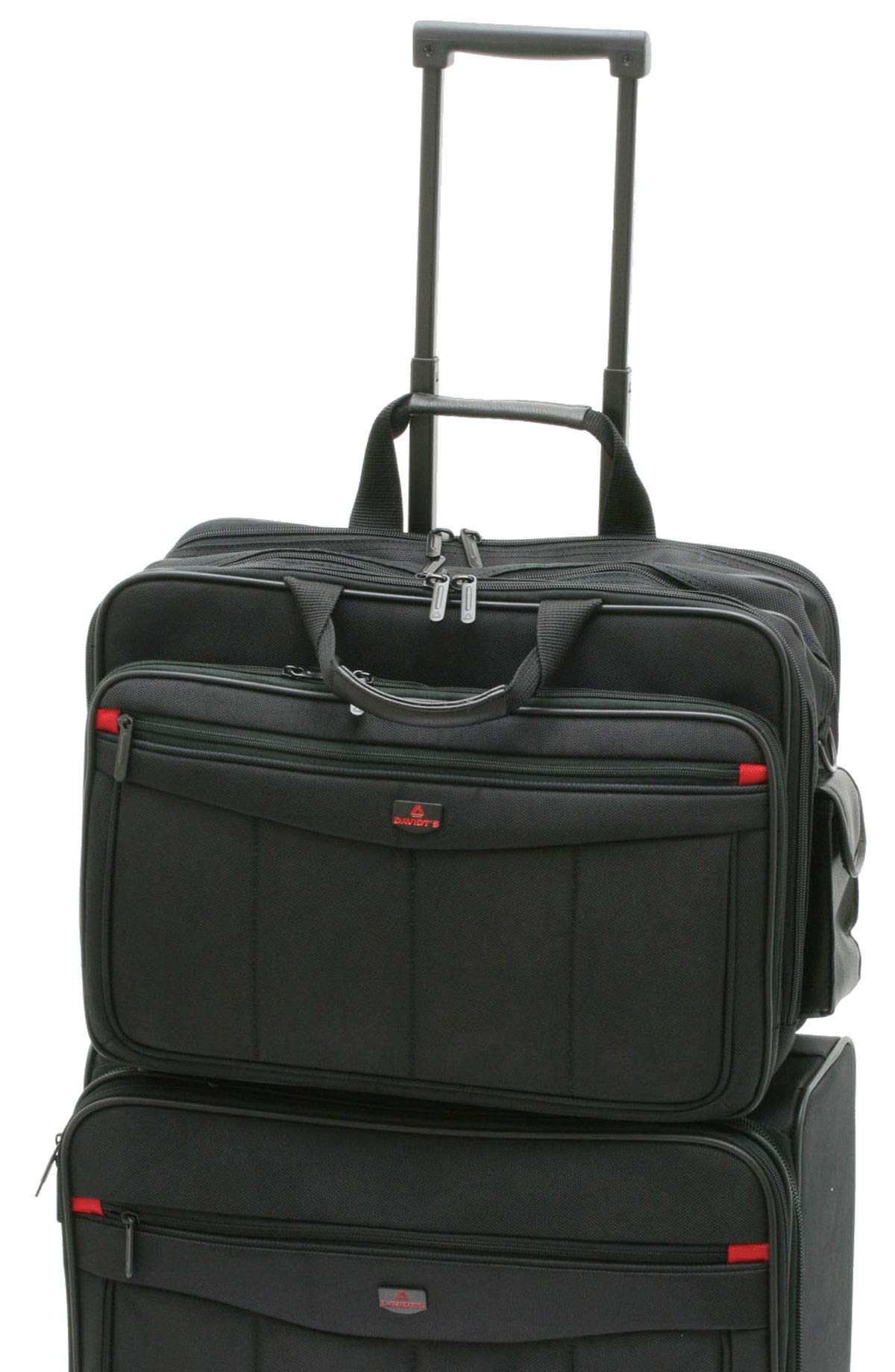 DAVIDT'S Porte Documents et Ordinateur Noir - 4 Compartiments Extensibles avec Fermetures Zippées - Polyester - 1 Unité - 47 x 32 x 17 cm