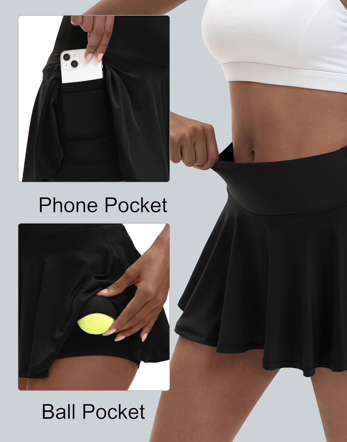 Women's High Waisted Pleated Tennis Skirts with Pockets Inner Shorts Lightweight Athletic Golf Skorts for Women - Image 4