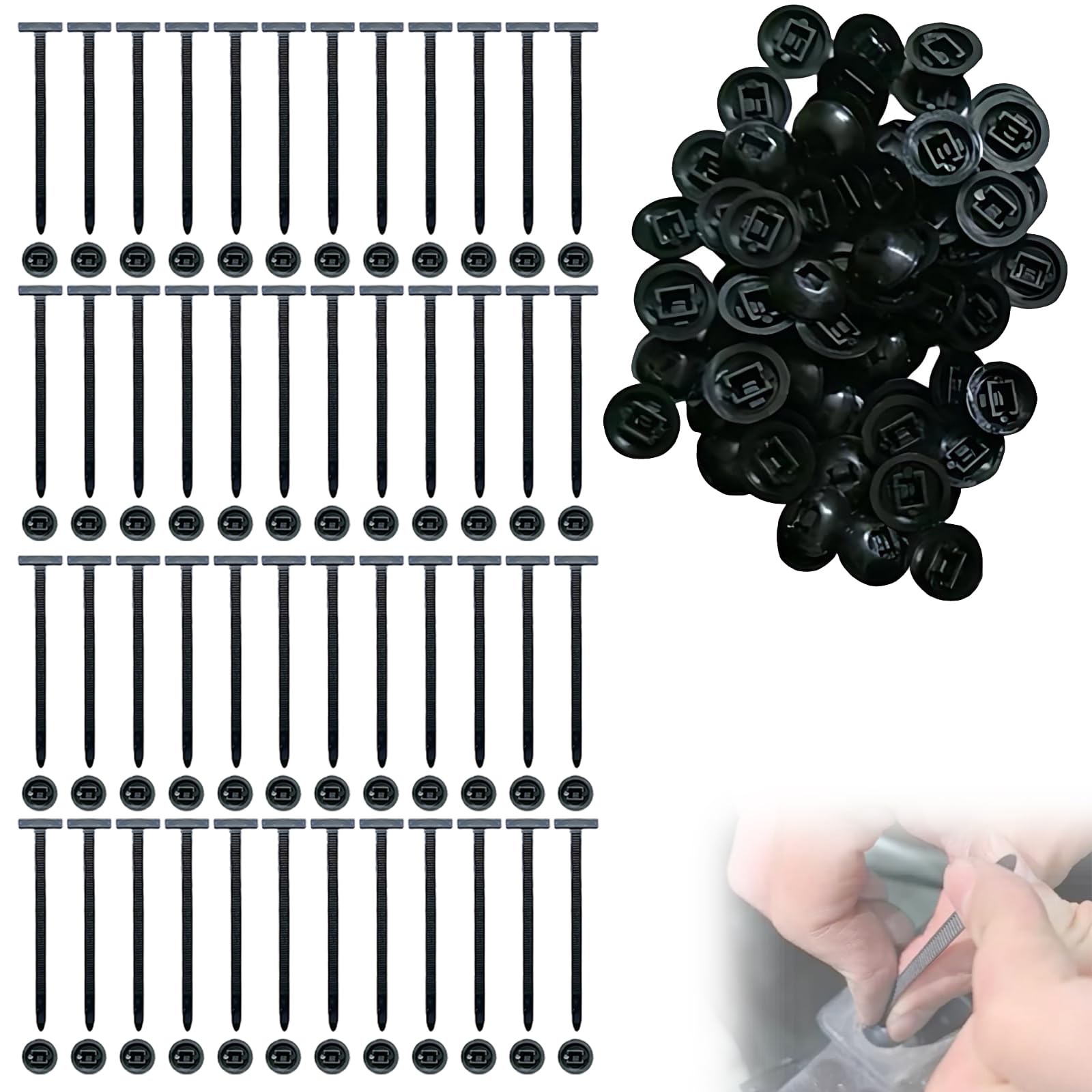 150PC Heavy Duty Nylon Cable Ties - Black Zip Ties For Organizing Wires & DIY