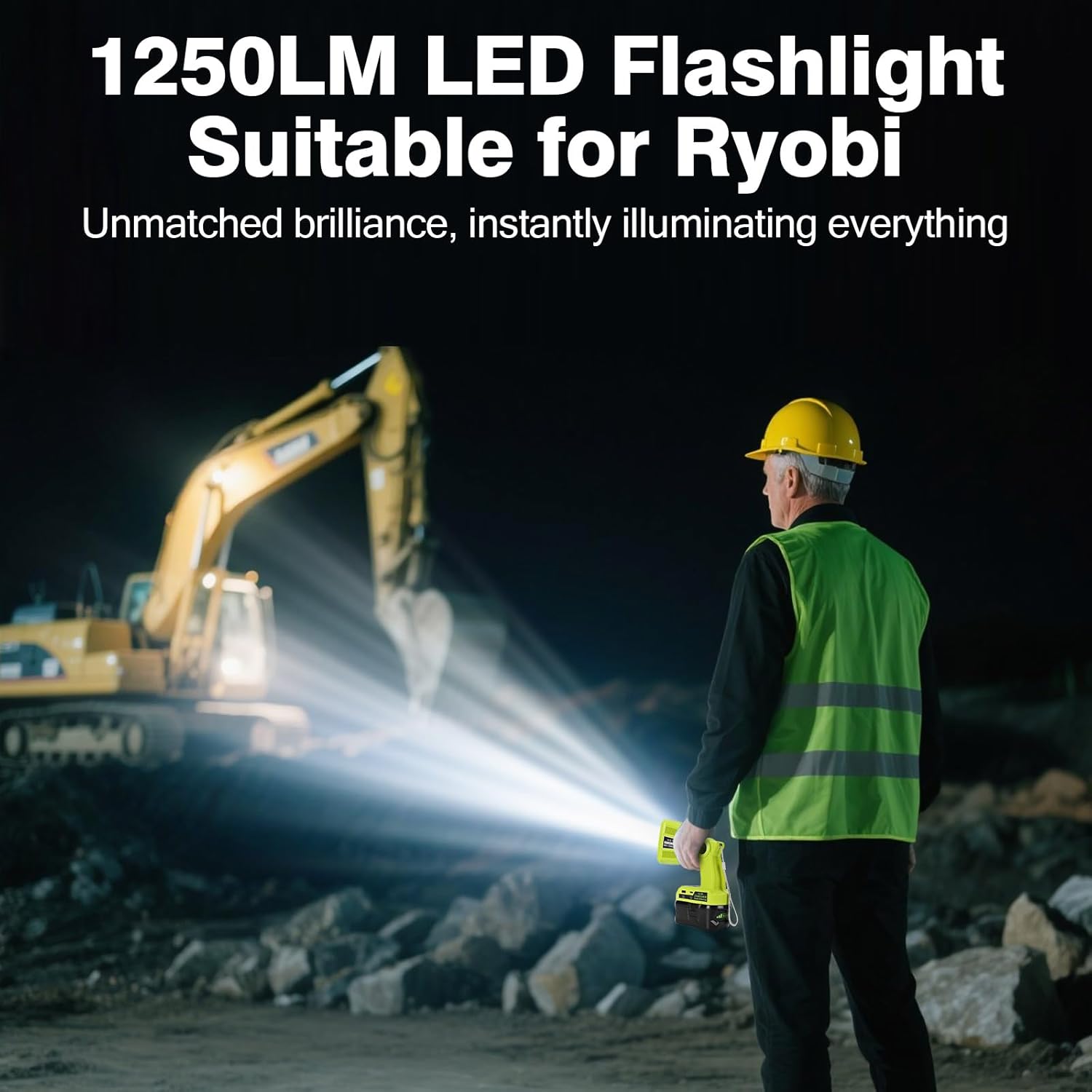 LED Work Light Flashlight Compatible with Ryobi 18V Battery, 18W 2000LM Portable Spotlight Light with 5V 2.1A USB Port for for Camping,Car Repairing,Emergency and Job Site（Batteries Not Included）