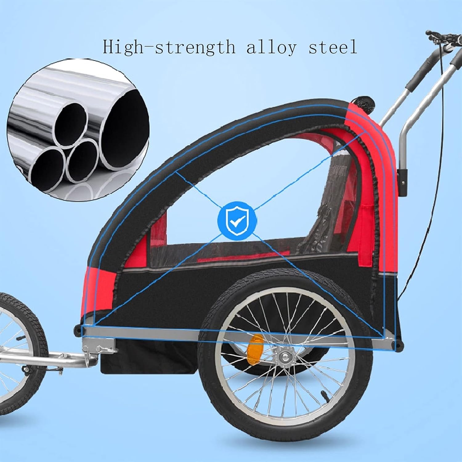 DPBHDM Trailer Stroller Folding Universal Image