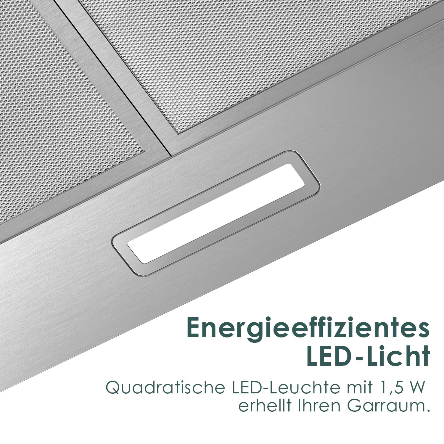 Dunstabzugshaube 60cm Umluft 350 m³/h Pyramide Edelstahl Silber 3 Leistungsstufen