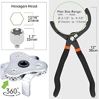 Toolwiz Olajszűrő Kulcs és Fogó Szett (2 db) Univerzális Olajcsere Szerszám 64-116 mm Szűrőkhöz Autó Motor Karbantartás 8
