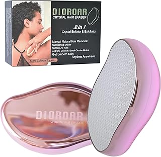 DIOROAR Crystal Hair Eraser,Upgrade Crystal Hair Remover,Physical Nano Glass Hair Removal Device,Painless Epilator and Exfoliator Without Shaver for Quick Soft Silky Skin(Light Pink)