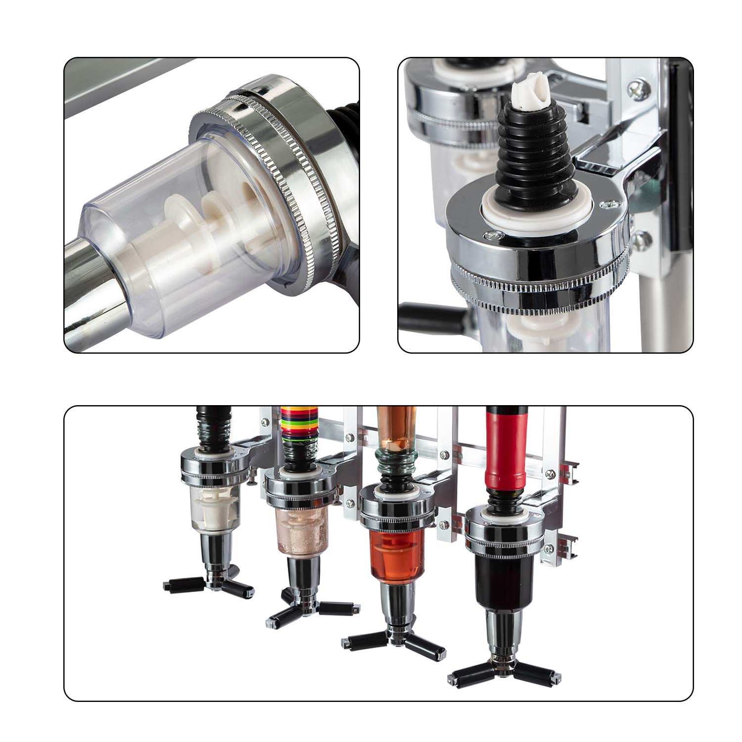 Dispensador de boquilla de repuesto de 1.5 onzas para estantes de vino, dispensador de cócteles, dispensador de licor, dispensador de alcohol, dispensador de cóctel para bar casero (6 unidades) 5