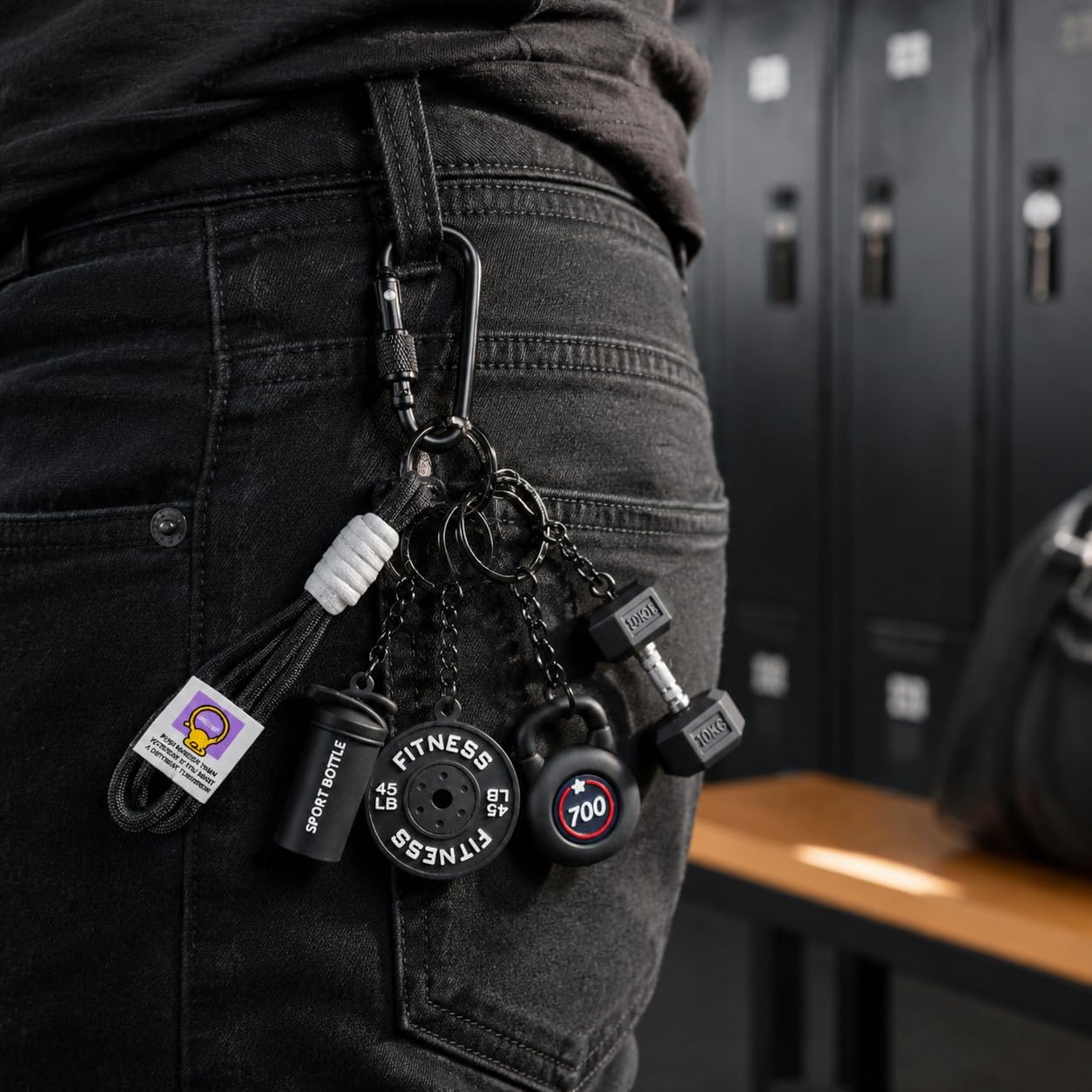 Cute Mini Dumbbell Keychain Set – Fitness Gift for Gym Lovers, Women & Men, Couples – Bag Purse Car Key Chains Charm image 3