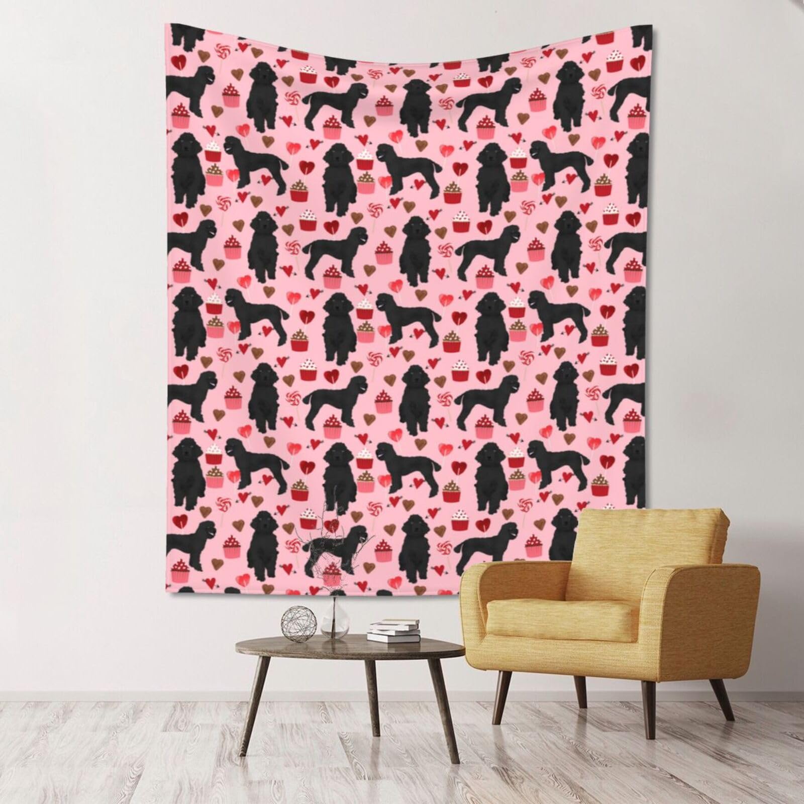 WKSGDSG Large Wall Hanging, Machine Washable Tapestry For Dorm Room, Poodles Dogs, Lightweight Polyester Wall Art For Bedroom Living Room, 152x130cm