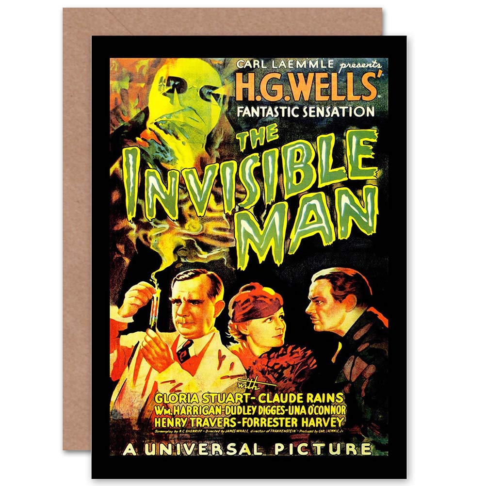 Wee Blue Coo Blue Wee Coo Movie Film Invisible Man Hg Wells Classic Horror Sci Fi Greetings Card