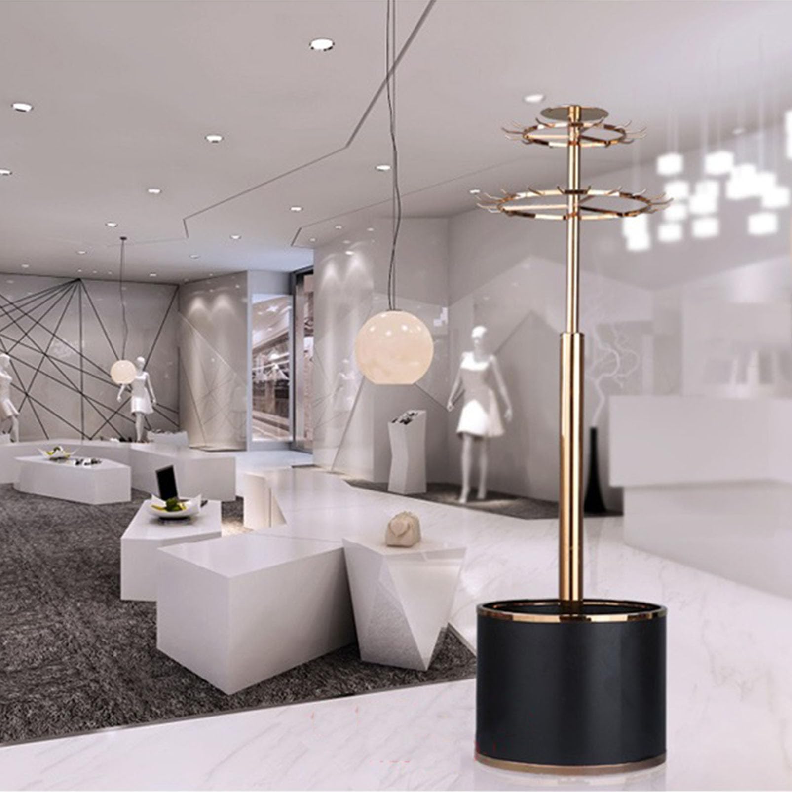 Supporto per cintura rotante per armadio nizer con porta cravatte e mensola per borsa Supporto per cintura per accessori per armadio Portamonete per scialli e cravatte Venditore Stand Display per