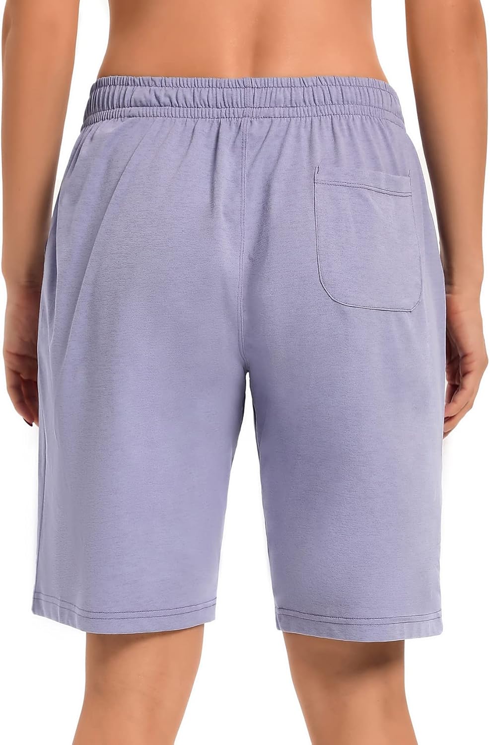 LUCKYCATCUS Women's Bermuda Shorts Jersey Shorts with Pockets Yoga Walking Athletic Long Shorts for Women Knee Length - Image 4