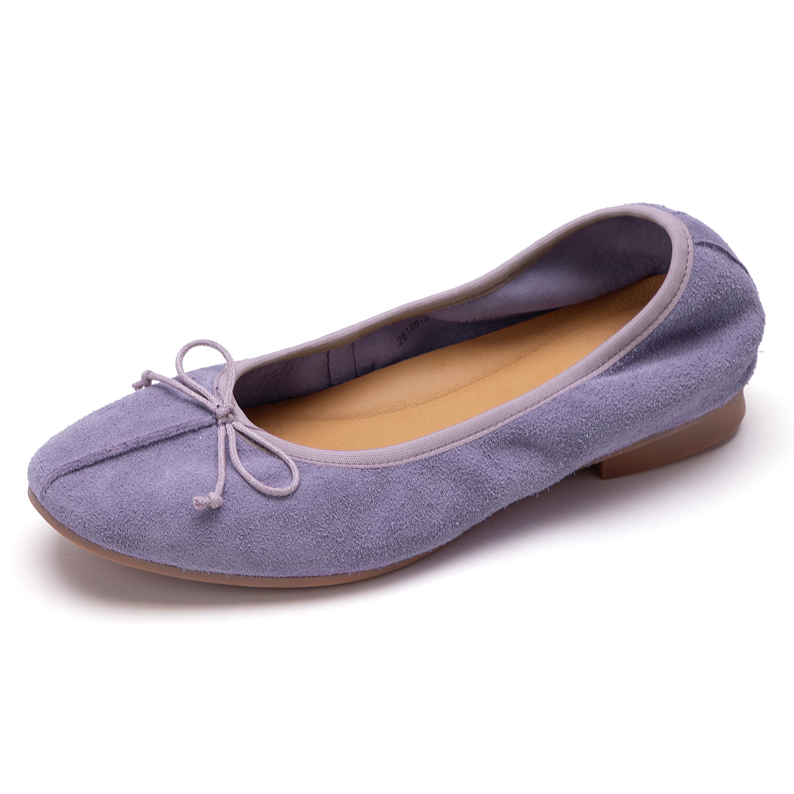 Damskie baleriny zamszowe kwadratowe płaskie buty damskie z kokardą wsuwane niski dekolt francuski styl retro biuro codzienne zakupy rekreacyjne