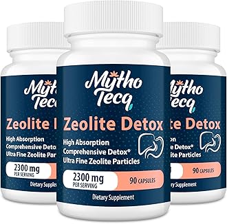 2300 MG Zeolite Detox Capsules - Activated Charcoal & Bentonite Clay, Highly Absorbable Full Body Detox, Liver & Gut Detox Cleanse, Zeolite Clinoptilolite for Heavy Metal Detox （270 Capsules）