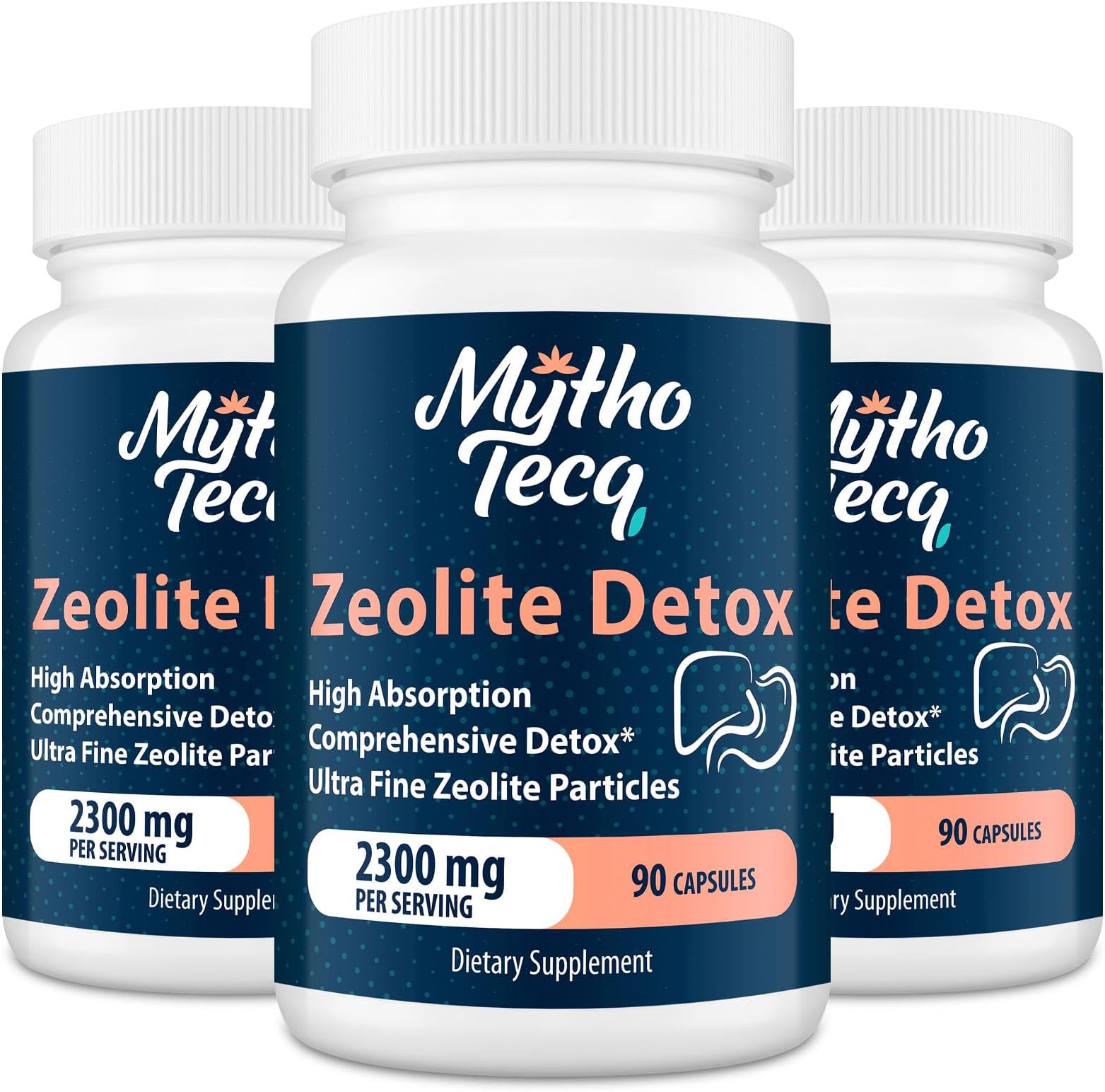 2300 MG Zeolite Detox Capsules - Activated Charcoal & Bentonite Clay, Highly Absorbable Full Body Detox, Liver & Gut Detox Cleanse, Zeolite Clinoptilolite for Heavy Metal Detox （270 Capsules）
