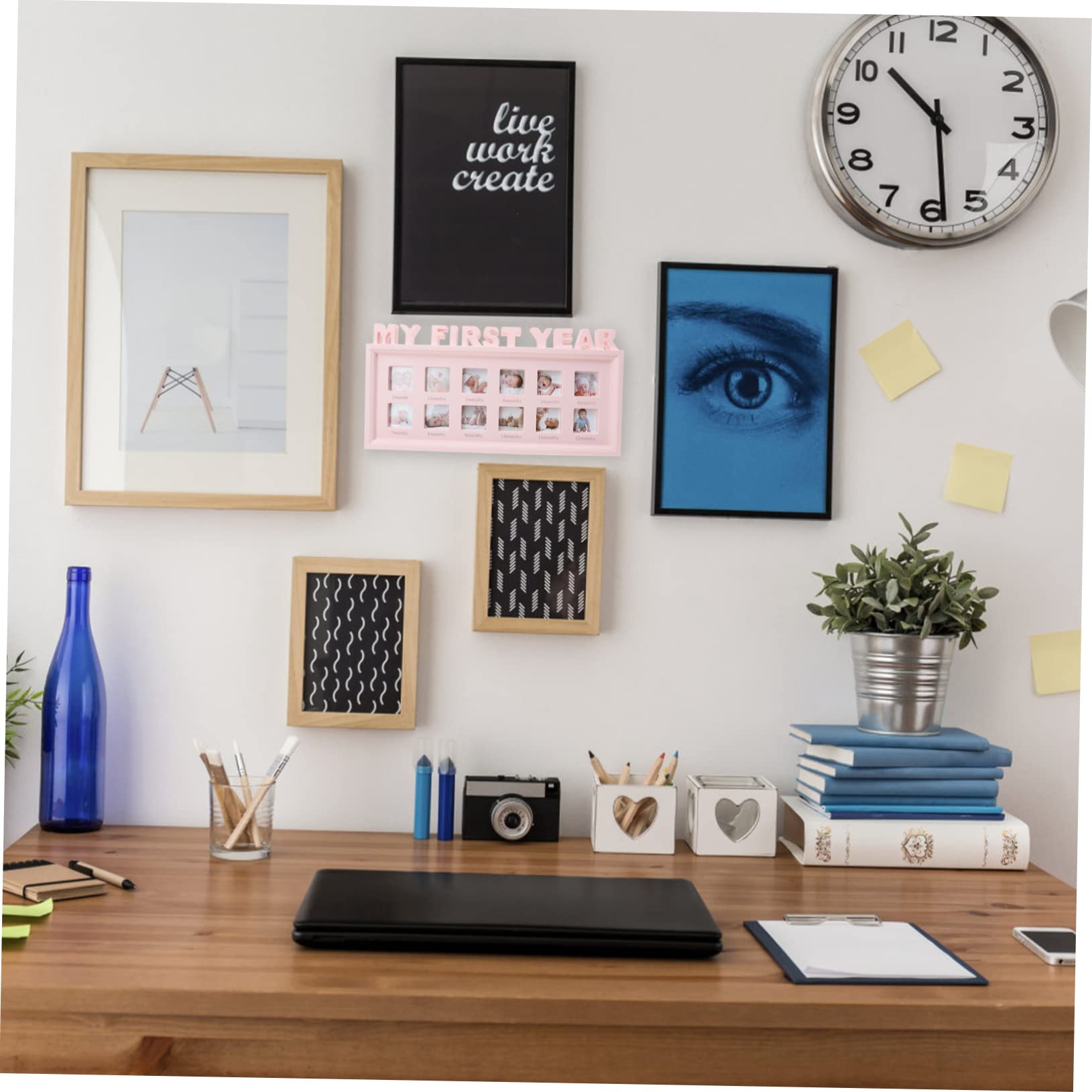 FAVOMOTO Year Old Picture Frame 12 Month Infant Growth Frame Month Baby Photo Holder for Home Decor